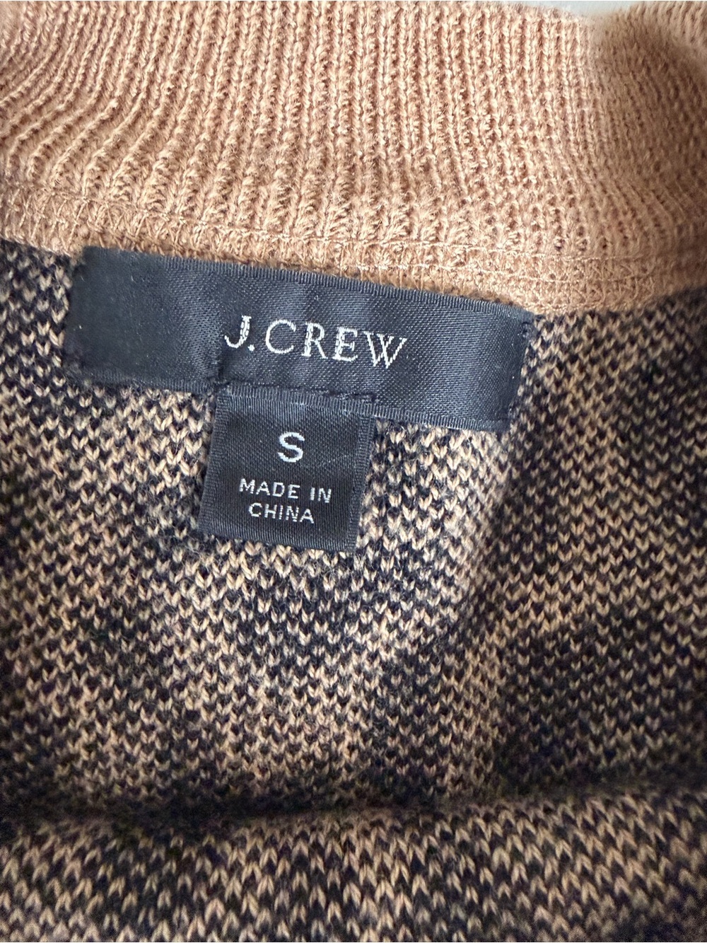 J. Crew Beige and Black Leopard Crewneck Sweater, size small - Picture 3 of 4